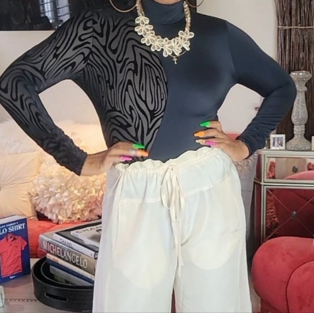 Weissman Zebra Print Bodysuit dance costume adult small